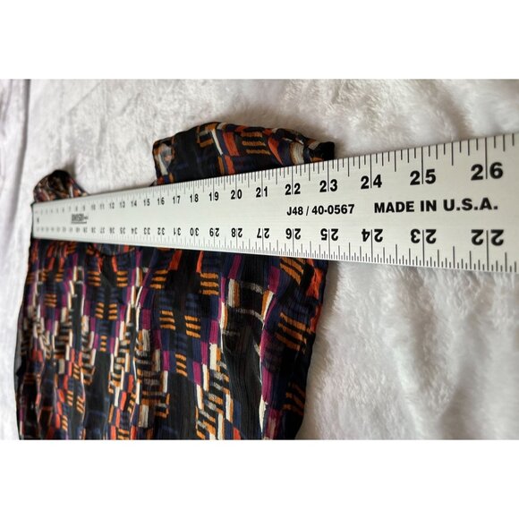 Liz Claiborne Wowmens Plus Size 1X Sheer Printed Peplum Blouse Top Lightweight - Picture 5 of 9